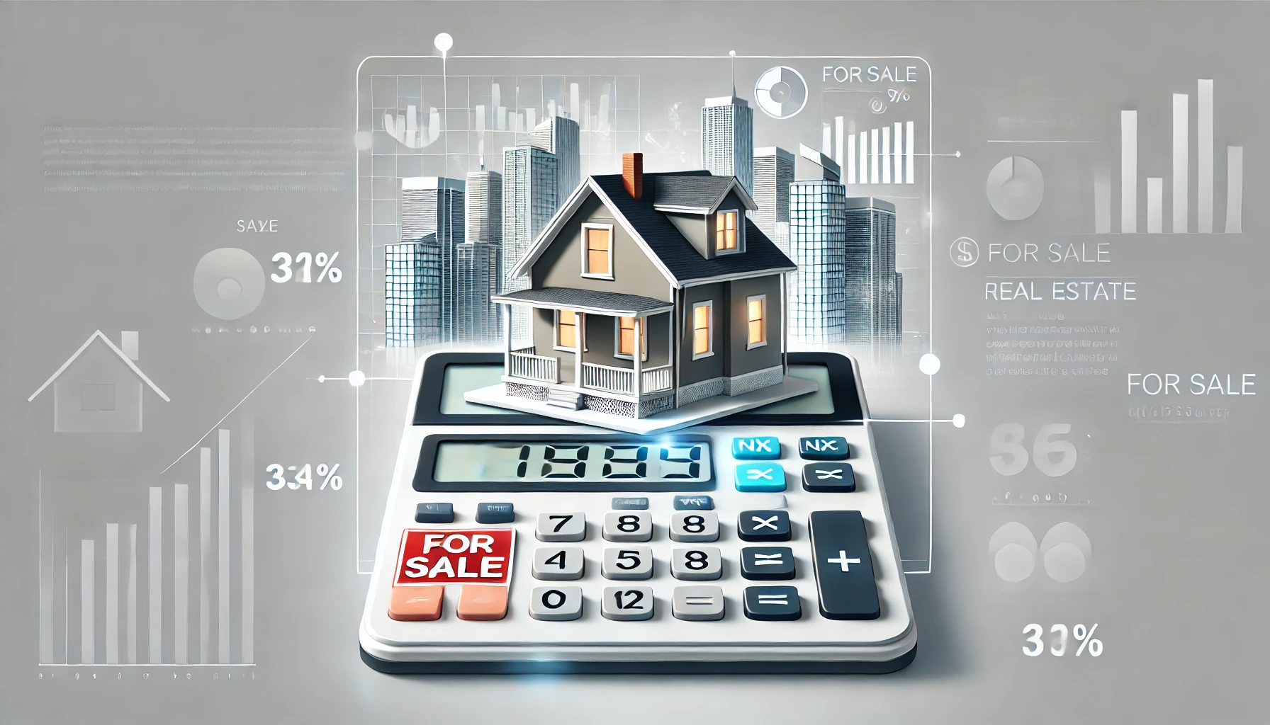 DALL·E 2024-09-06 19.36.55 - A professional, clear and modern cover image for a news article about real estate financing. The image should feature a city skyline with buildings, a
