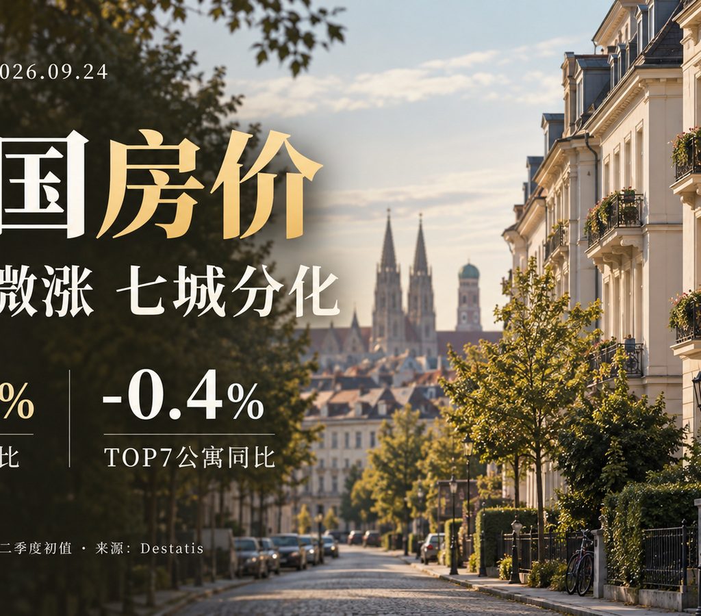 德国房价全国住宅同比增长0.6%、TOP7公寓同比下降0.4%，AI生成新闻示意图
