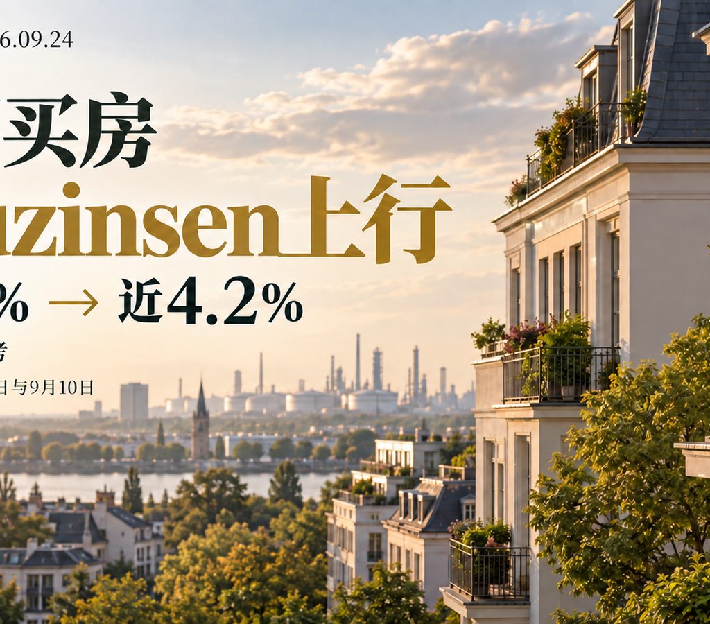 德国10年期Bauzinsen由约4.0%至近4.2%的新闻封面，AI生成示意图