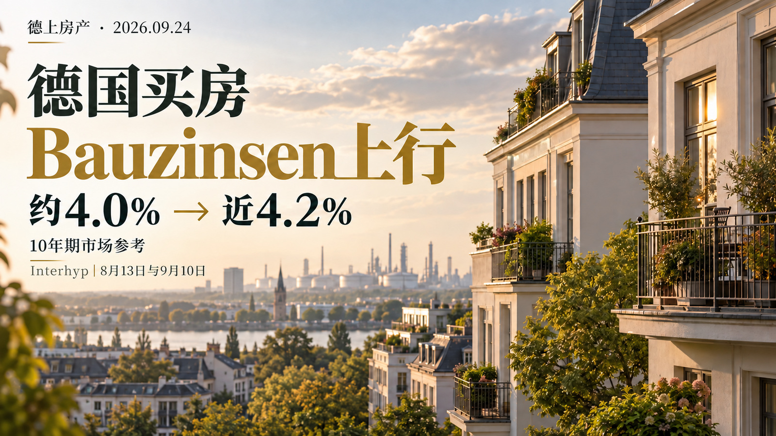 德国10年期Bauzinsen由约4.0%至近4.2%的新闻封面，AI生成示意图