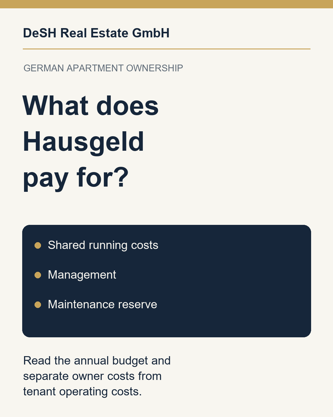 Illustration for article: What does Hausgeld cover? A guide for apartment owners in Germany